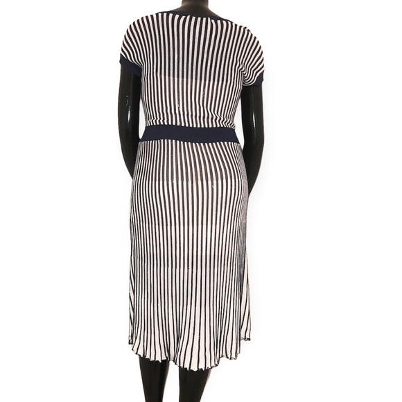 BCBGMaxazria Bella Navy White Stripe Dress Size M - Picture 3 of 10
